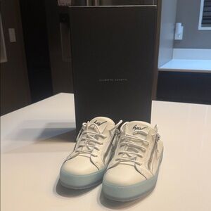 Giuseppe Zanotti White and Blue Women's Sneakers